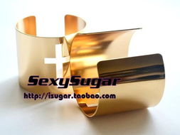 歐美風尚 HipHop金屬鏤空十字架寬手鐲，引領個性飾品潮流